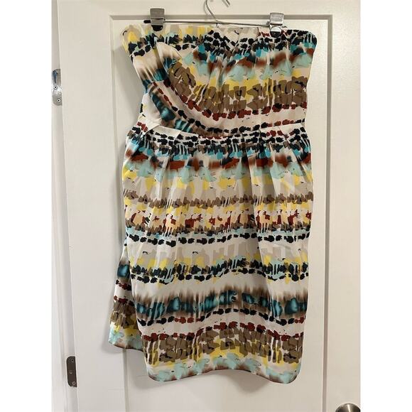 The Limited Women's Plus Strapless Floral Dress Size 14 Blue - Picture 1 of 9